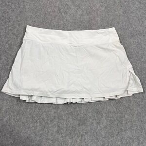 Lululemon Athletica White‎ Run: Pace Setter Pleated Skirt Skort Women's Size 8